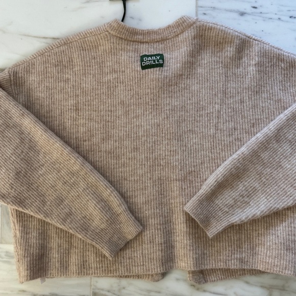 Daily Drills Beige Single Button Long Sleeve Cardigan Sweater - Picture 2 of 7